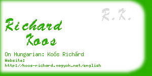 richard koos business card